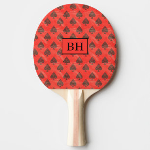 Monogramm roter Spaten Tischtennisschläger Tischtennis Schläger