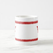 Monogramm Roter Streifen personalisierter Mug Kaffeetasse (Mittel)