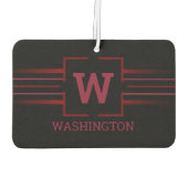 Monogramm roter Text auf Schwarz Autolufterfrischer (Rückseite)