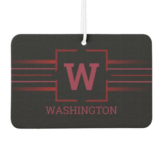 Monogramm roter Text auf Schwarz Autolufterfrischer (Vorderseite)
