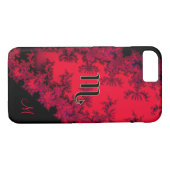 Monogramm-roter und schwarzer Case-Mate iPhone hülle (Rückseite (Horizontal))