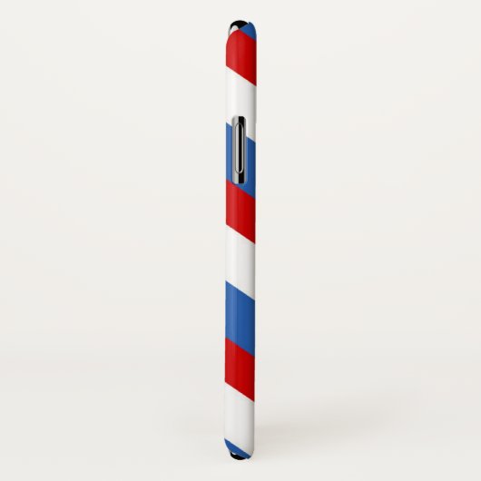 Monogramm Rotes Blau und Weiße Streifen Case-Mate iPhone Hülle (Hinten/Rechts)