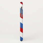 Monogramm Rotes Blau und Weiße Streifen Case-Mate iPhone Hülle (Hinten/Links)