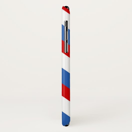 Monogramm Rotes Blau und Weiße Streifen Case-Mate iPhone Hülle (Hinten/Links)