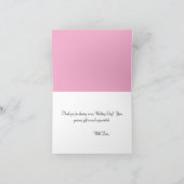 Monogramm rotes Herz Hochzeit Danke Grün Pink (Innenseite)