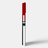 Monogramm-rotes schwarzes Streifen-Namensmuster Case-Mate iPhone Hülle (Rückseite / Rechts)