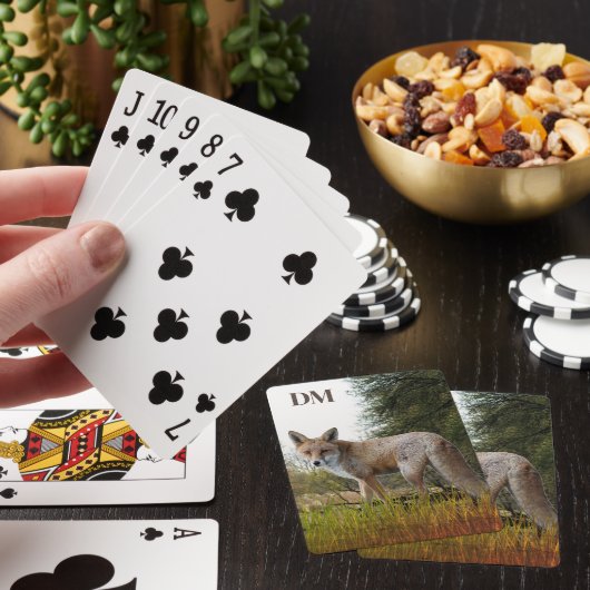 Monogramm-Rotfuchs-Klassik-Spielkarten Spielkarten (In Situ)