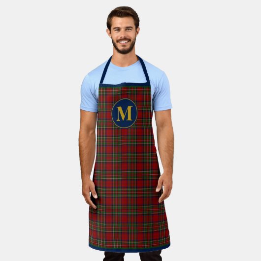 Monogramm Royal Stewart Tartan Scott Schürze (Getragen)
