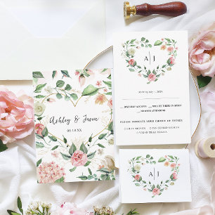 Monogramm RSVP (Botanisches Blumenkohl) Ankündigung