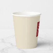 Monogramm, Ruby Red Denim Print 8oz Paper Cups Pappbecher (Rechts)