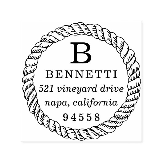 Monogramm-Rücksendeadresse-Briefmarke Permastempel (Design)