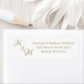Monogramm-Rücksendeadresse des Hochzeitpaares (Insitu)