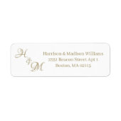 Monogramm-Rücksendeadresse des Hochzeitpaares (Vorne)