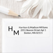 Monogramm-Rücksendeadresse des Hochzeitpaares (Insitu)