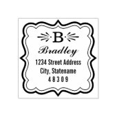 Monogramm-Rücksendeadresse für dekorative Brackrah Gummistempel (Prägung)