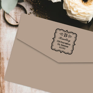Monogramm-Rücksendeadresse für dekorative Brackrah Permastempel