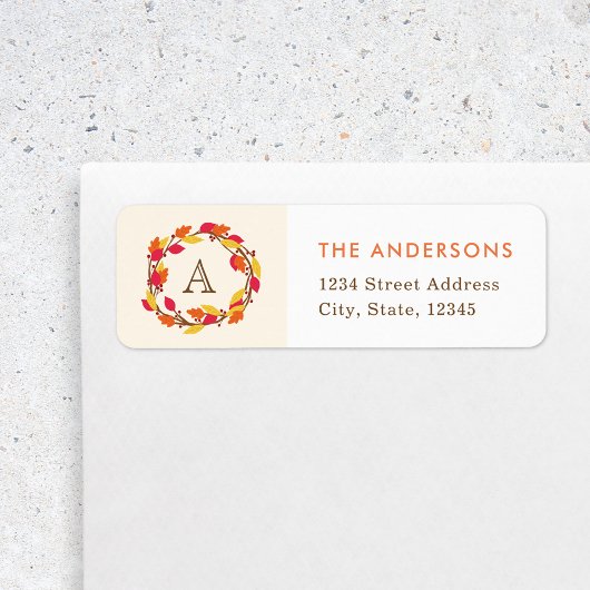 Monogramm-Rücksendeadresse für den Namen der Herbs