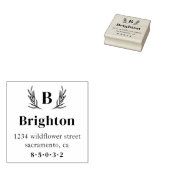 Monogramm-Rücksendeadresse für rustikale Branchen Gummistempel (Stempel)