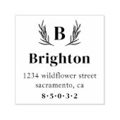 Monogramm-Rücksendeadresse für rustikale Branchen Permastempel (Design)