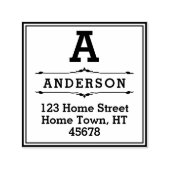 Monogramm-Rücksendeadresse für Square-Block Permastempel (Design)