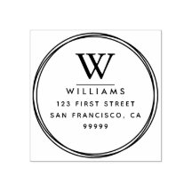 Monogramm Rücksendeadresse Gummi Briefmarke