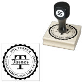 Monogramm-Rücksendeadresse Gummistempel (Stempel)