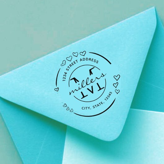 Monogramm-Rücksendeadresse Gummistempel