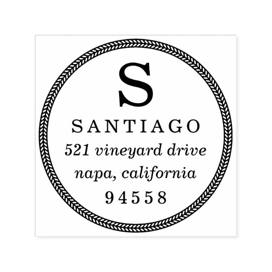 Monogramm-Rücksendeadresse Permastempel (Design)