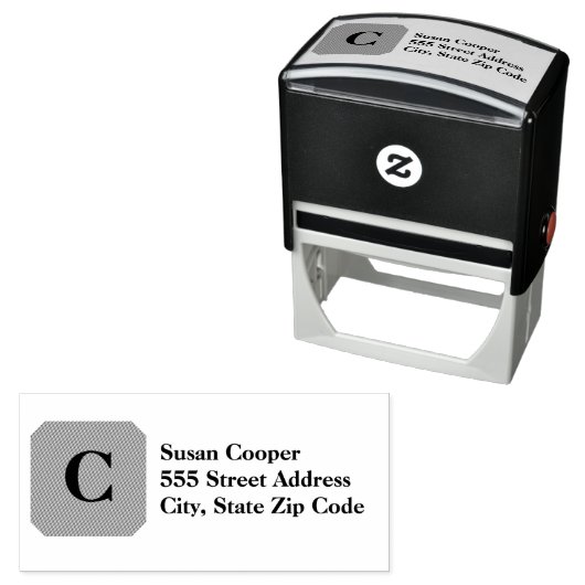 Monogramm-Rücksendeadresse Permastempel (Beispiel)