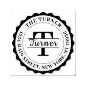 Monogramm-Rücksendeadresse Permastempel (Design)