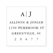 Monogramm-Rücksendeadresse Permastempel (Design)