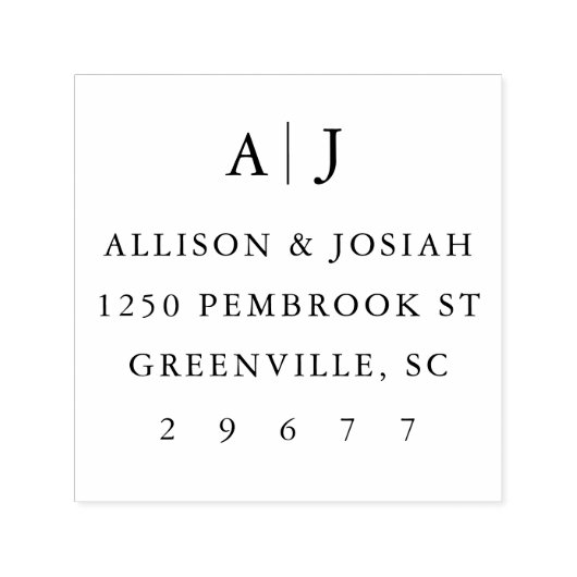 Monogramm-Rücksendeadresse Permastempel (Design)