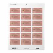 Monogramm-Rücksendeadresse - Roségold Adressaufkleber (Vorne)