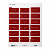 Monogramm-Rücksendeadresse - Rot Adressaufkleber (Vorne)