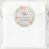 Monogramm-Rücksendeadresse Rustikales Holzblütenbl Runder Aufkleber (Tasche)