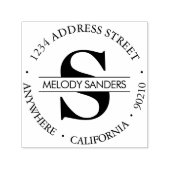 Monogramm-Rücksendeadresse-Selbstfarbige Gummi-Bri Permastempel (Design)