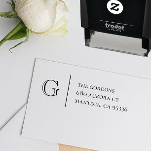 Monogramm   Rücksendeadresse Selbstfarbiger Gummi  Permastempel