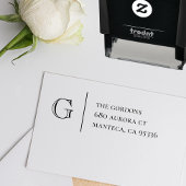 Monogramm | Rücksendeadresse Selbstfarbiger Gummi Permastempel