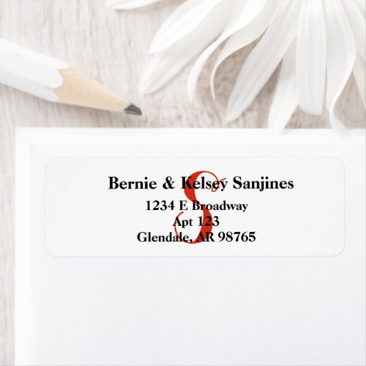 Monogramm-Rücksendeadressen-Aufkleber (Insitu)