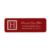 Monogramm-Rücksendeadressen-Aufkleber des Classic  (Vorne)