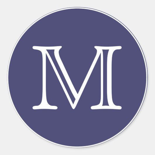 Monogramm Runder Aufkleber (Vorderseite)