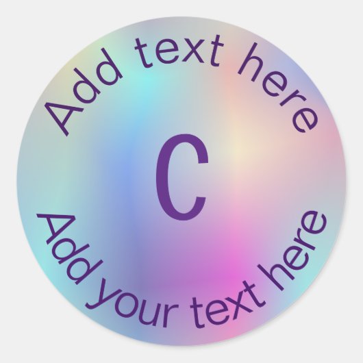 Monogramm Runder Aufkleber (Vorderseite)