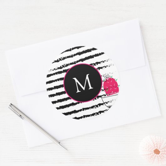 Monogramm Runder Aufkleber (Umschlag)