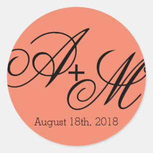 Monogramm Runder Aufkleber