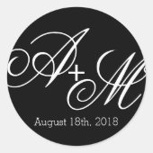 Monogramm Runder Aufkleber (Vorderseite)