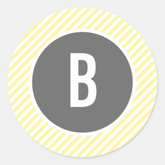 Monogramm Runder Aufkleber (Vorderseite)