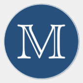 Monogramm Runder Aufkleber (Vorderseite)