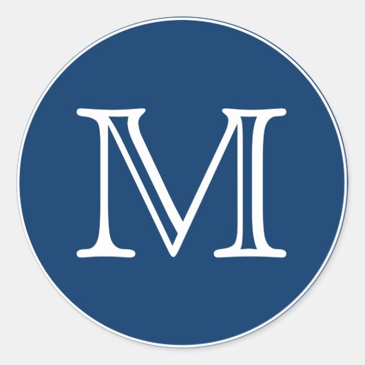 Monogramm Runder Aufkleber (Vorderseite)