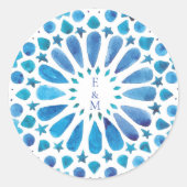 Monogramm Runder Aufkleber (Vorderseite)