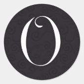 Monogramm Runder Aufkleber (Vorderseite)